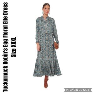 Tuckernuck Robin's Egg Floral Elle Dress Size XXXL